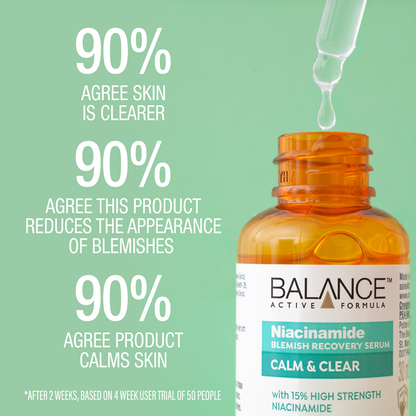 Balance Niacinamide Serum - calm and clear skin model lifestyle shot