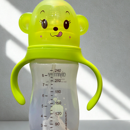 Aiyinmer Anti-Colic Baby Feeder Bottle – Wide Mouth PP Bottle with Breast-Like Nipple | Free Size | 240ml