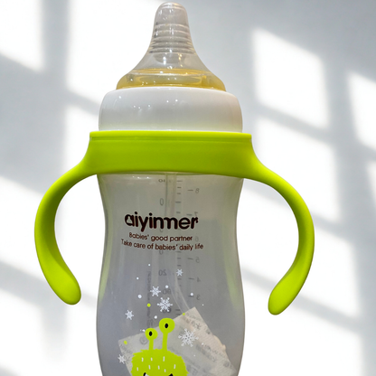 Aiyinmer Anti-Colic Baby Feeder Bottle – Wide Mouth PP Bottle with Breast-Like Nipple | Free Size | 240ml