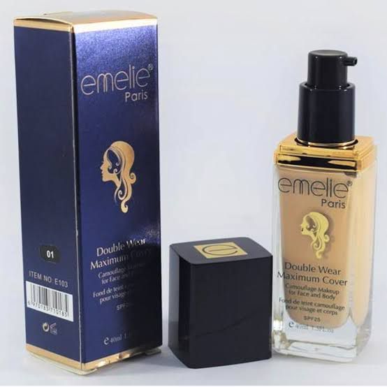 Emelie Paris foundation 5 shades swatch 01 to 05