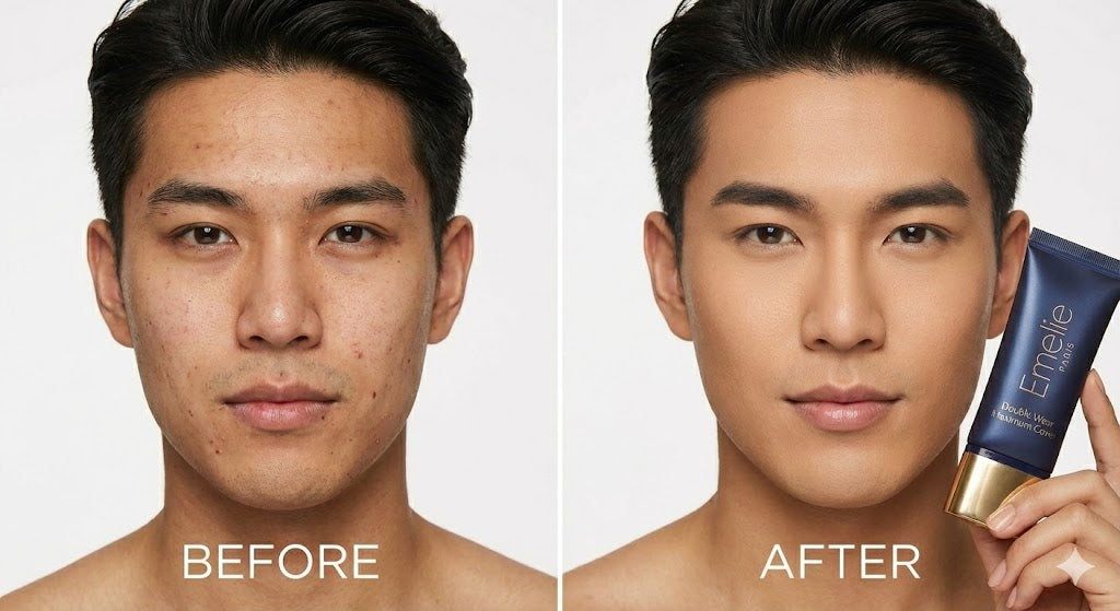 Emelie Paris foundation before after male results