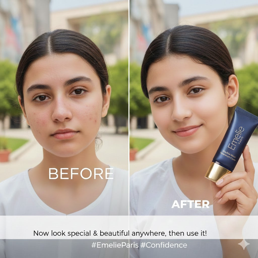 Emelie Paris foundation before after female results Pakistan